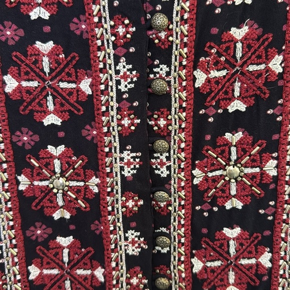 Anthropologie Red and White Mini Sundress with Square Neck - Picture 11 of 14